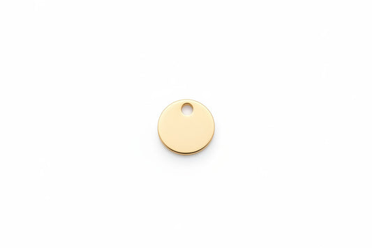 Gold filled personalised round charm.