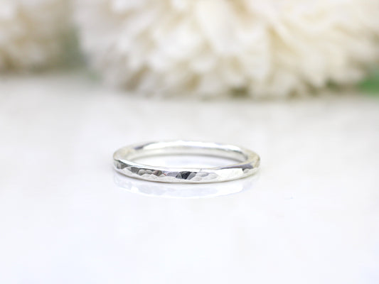 hammered silver ring