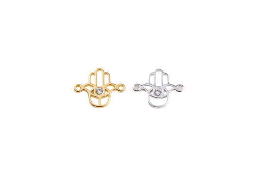 2 hamsa connectors on a white background