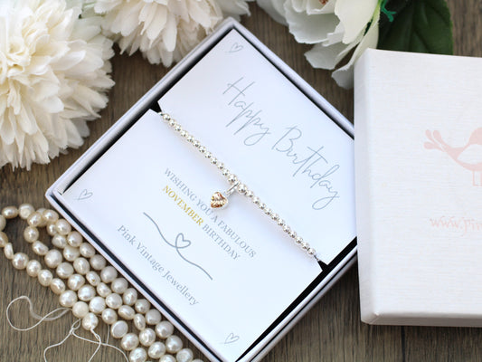 happy november birthday bracelet