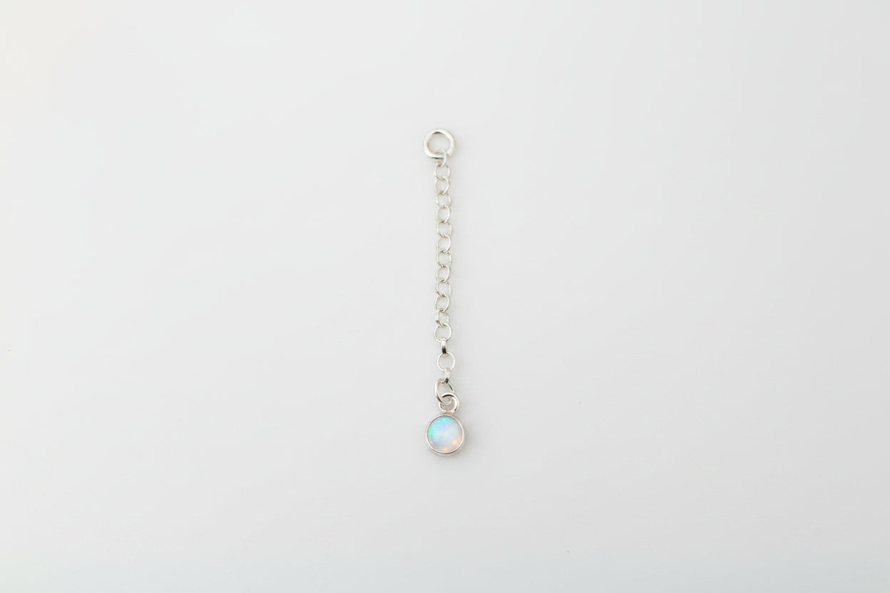 Sterling Silver Opal Ear Chain.