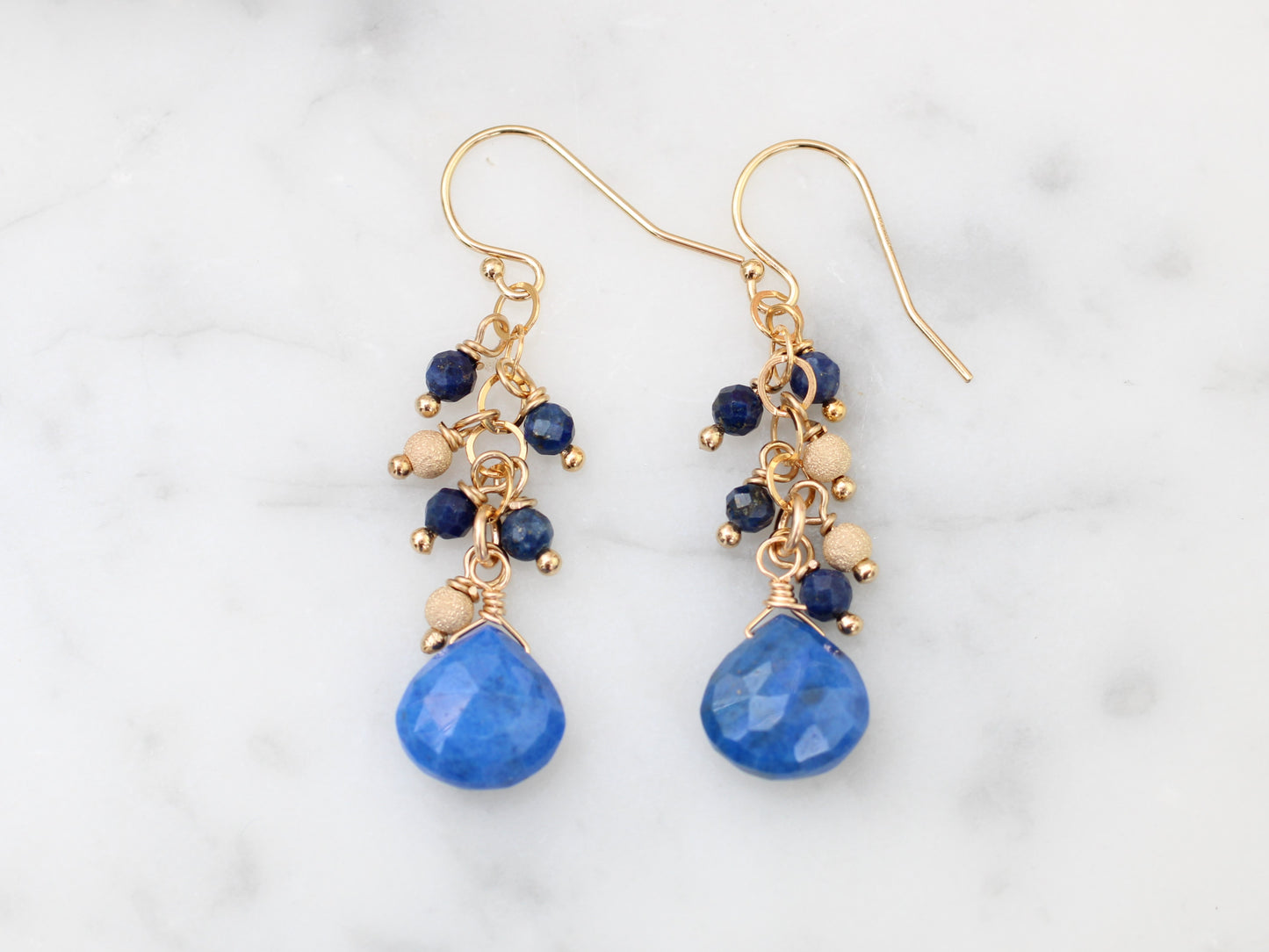 lapis lazuli cluster earrings