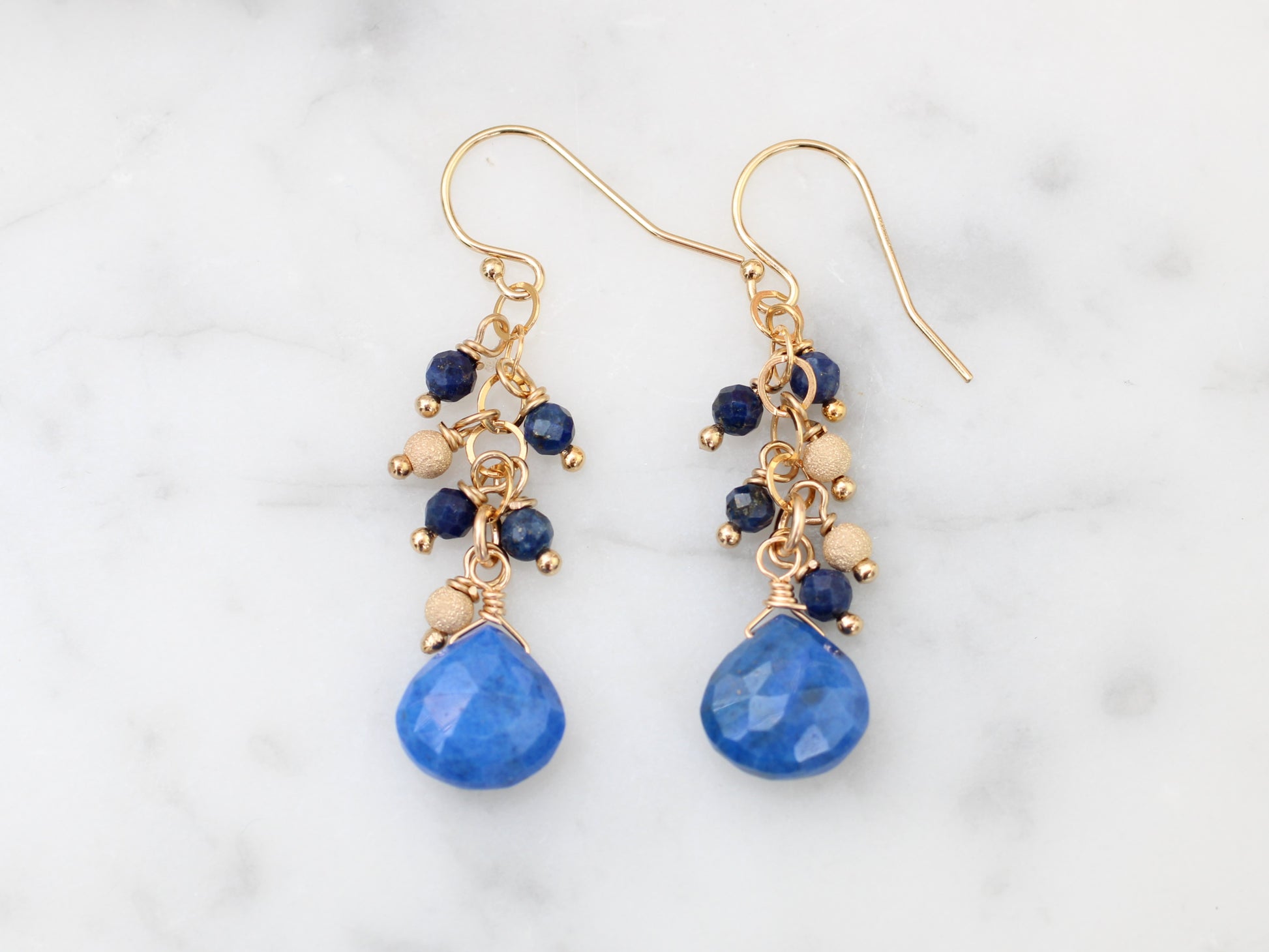 lapis lazuli cluster earrings