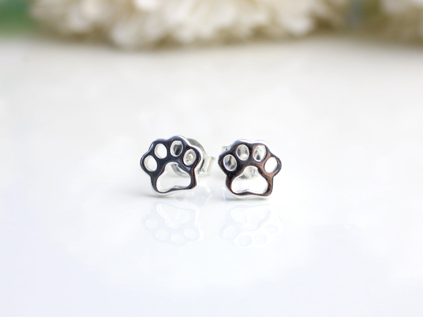 paw print stud earrings