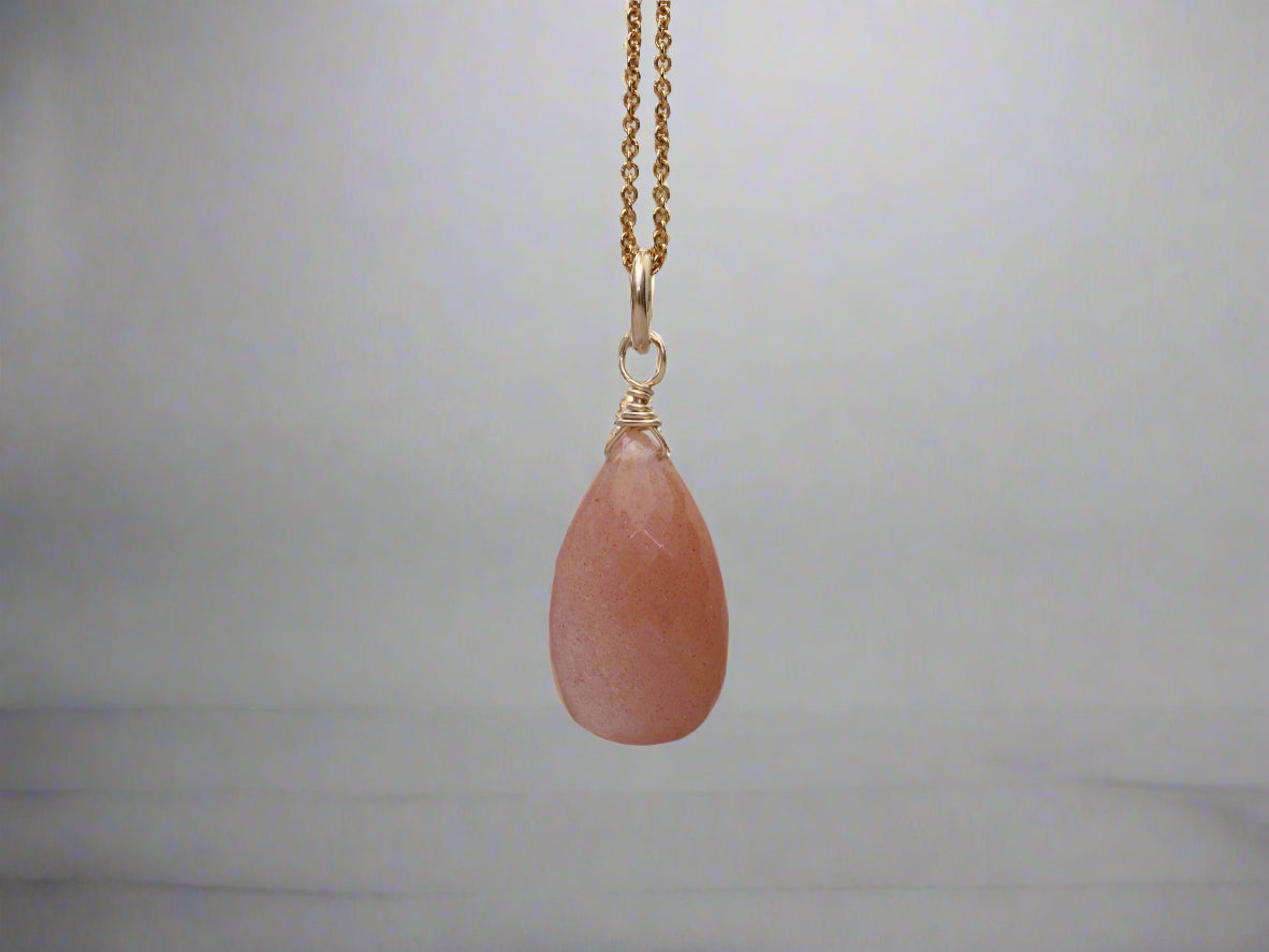 peach moonstone necklace
