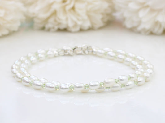 pearl and peridot necklace