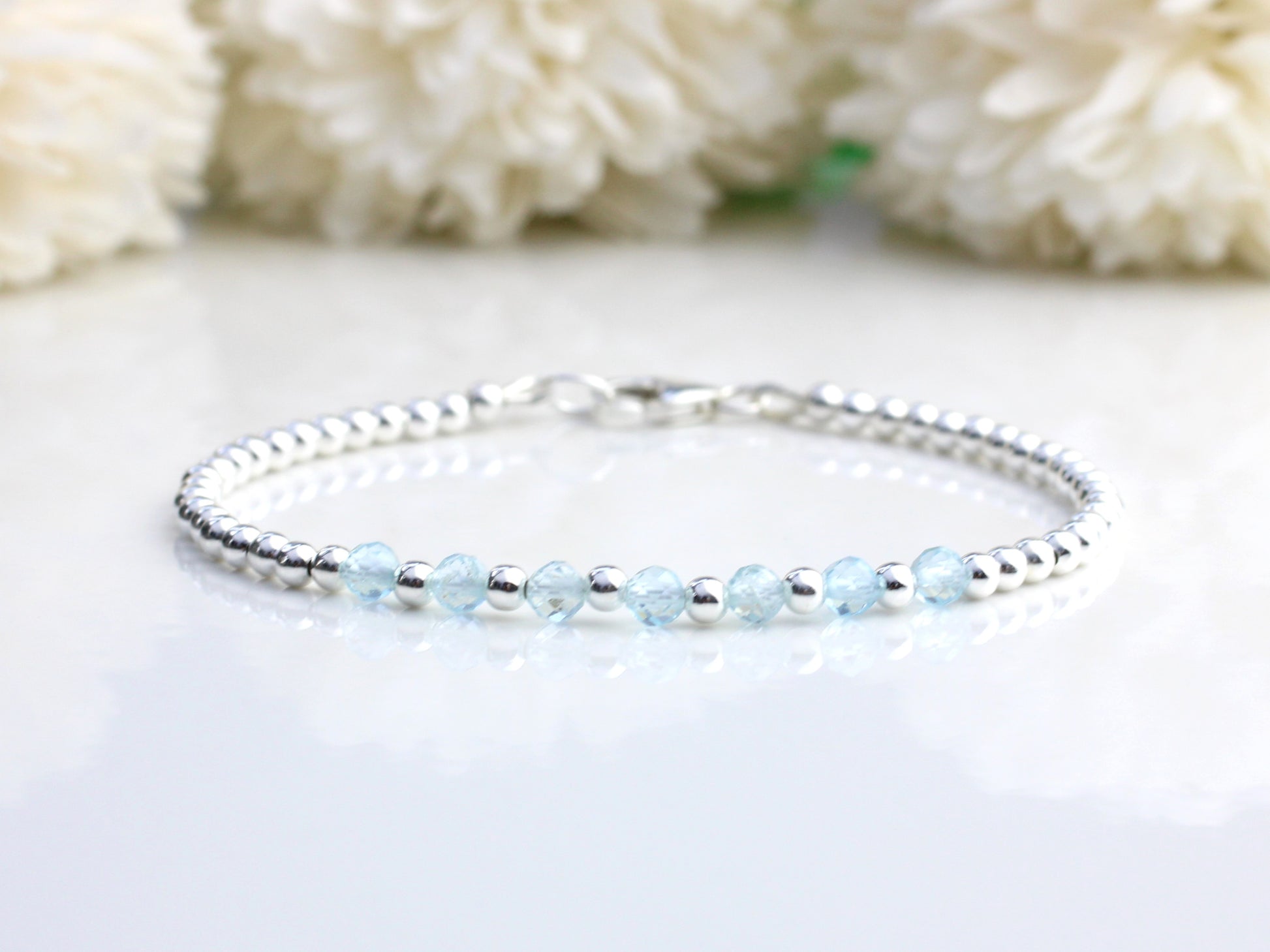 personalised blue topaz bracelet