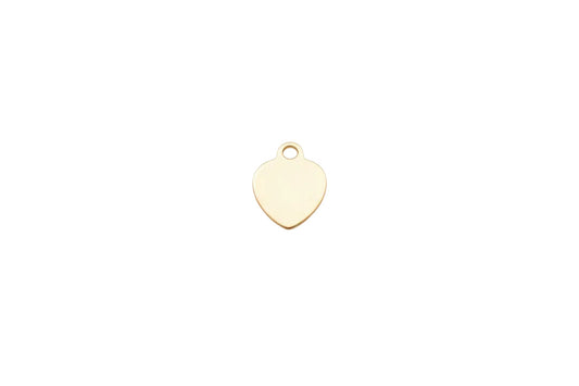 Gold heart-shaped pendant on a light gray background