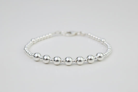 Personalised Sterling Silver Bead Bracelet – Milestone Birthday Gift