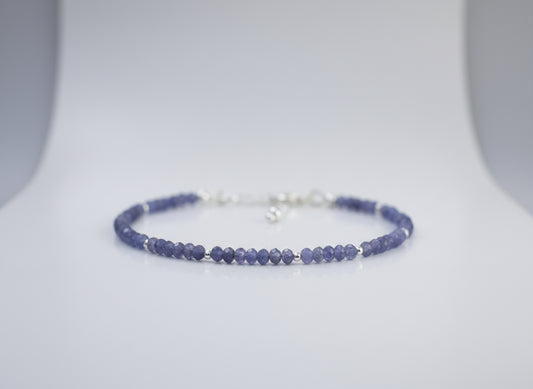 Personalised tanzanite gemstone bracelet.