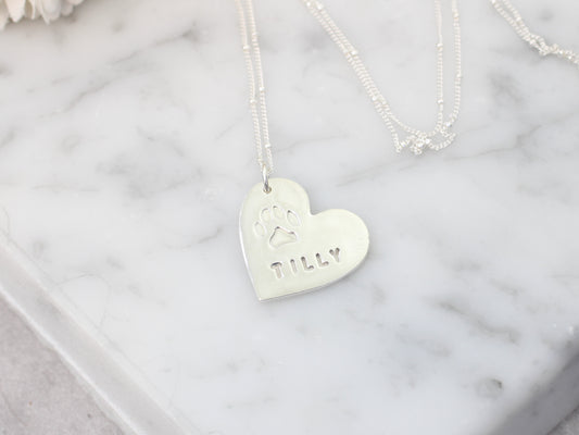 personalised paw print necklace