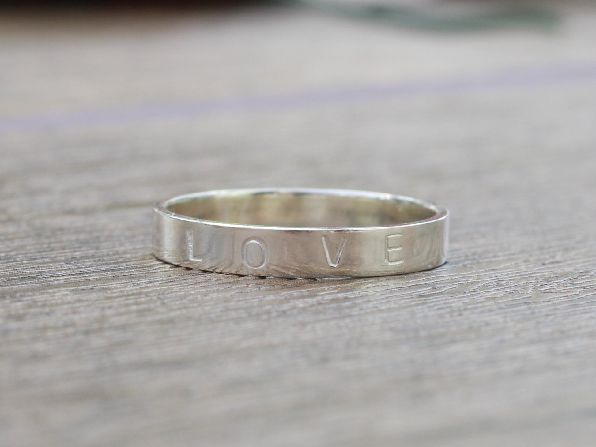 personalised ring in sterling silver
