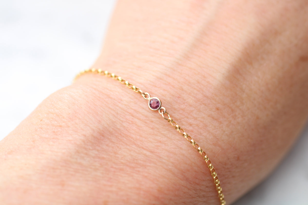 9ct Gold Pink Sapphire Bracelet