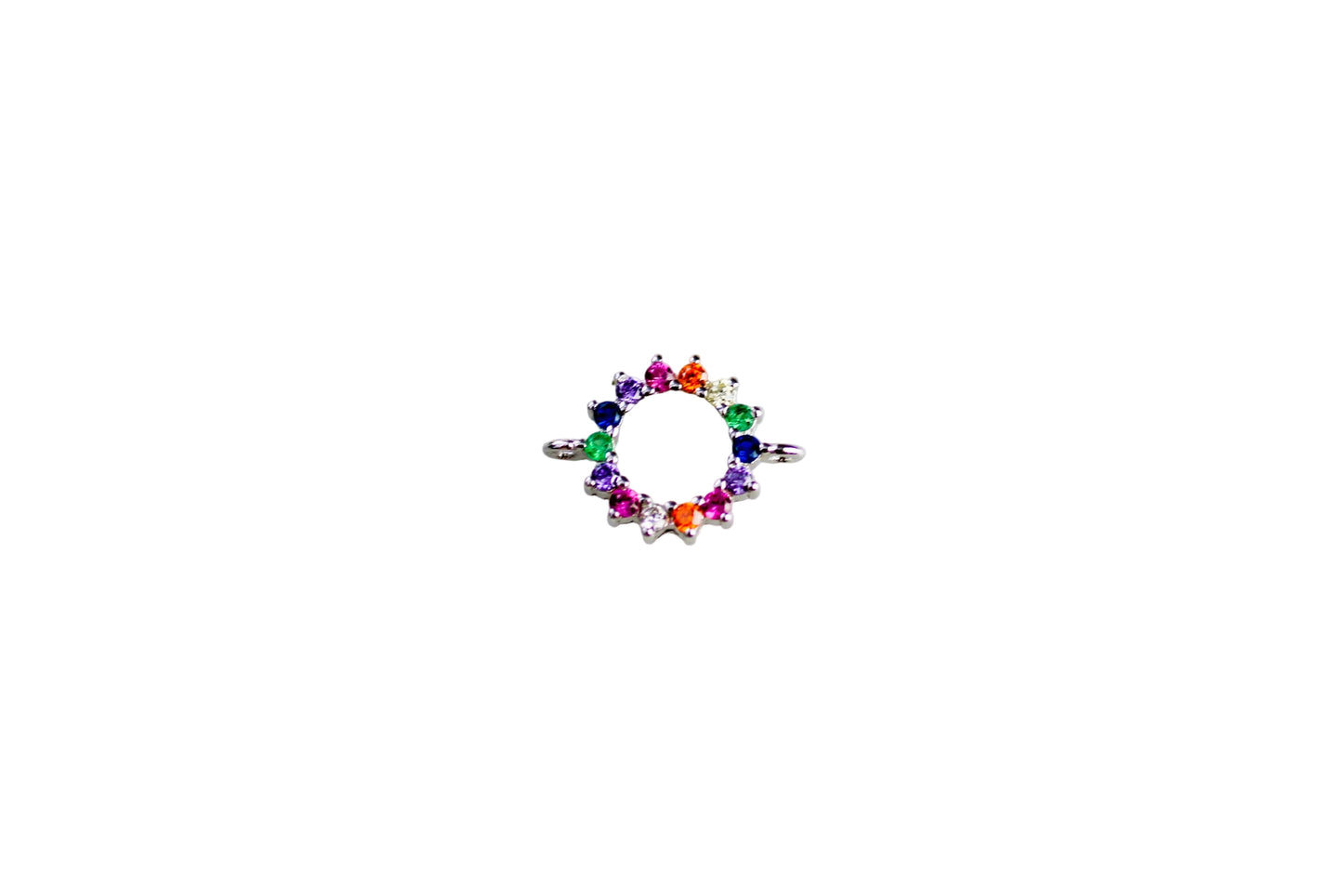 crystal circle connector on a white surface