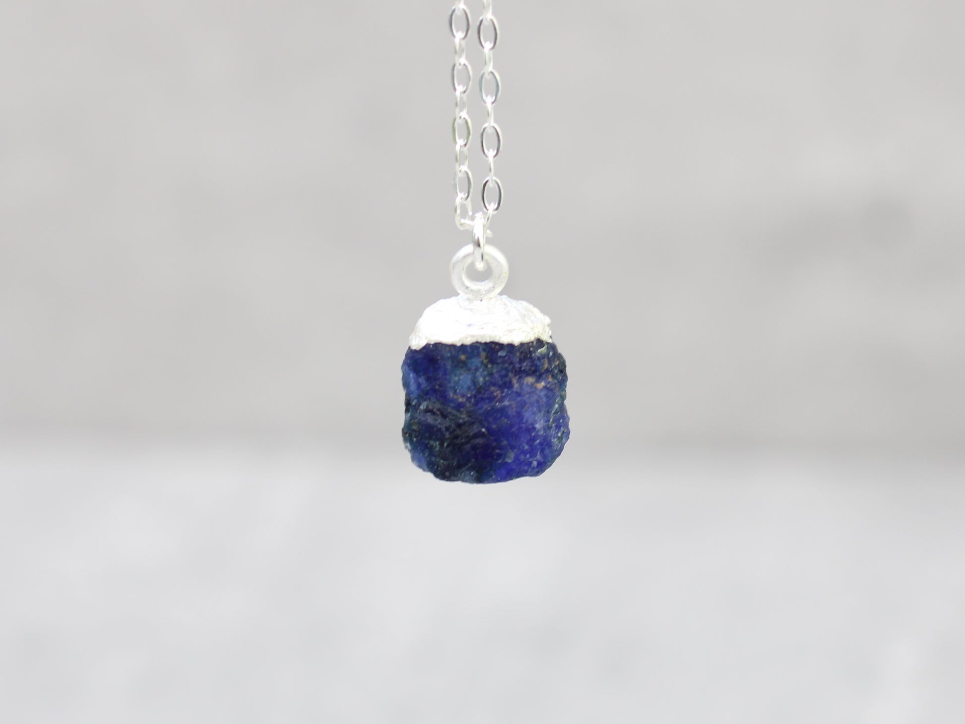 raw sapphire necklace