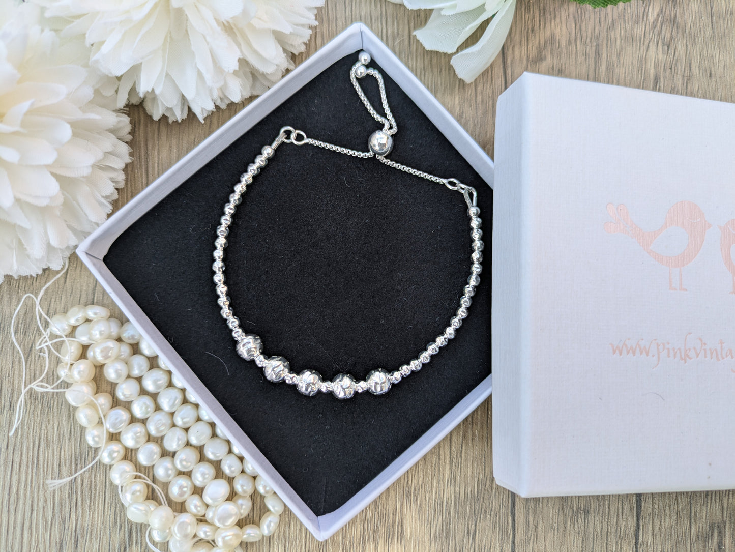 50th birthday bracelet in sterling silver.