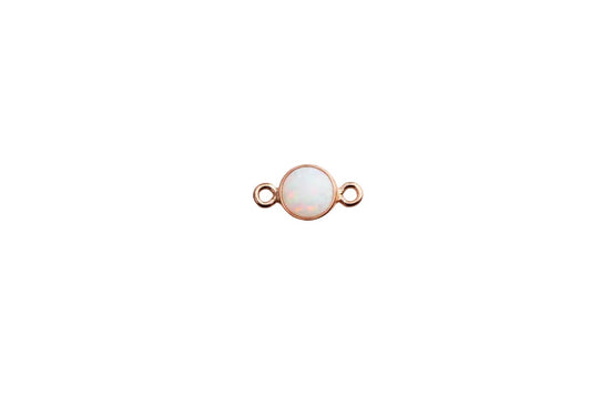 rose gold opal connector on a white surface