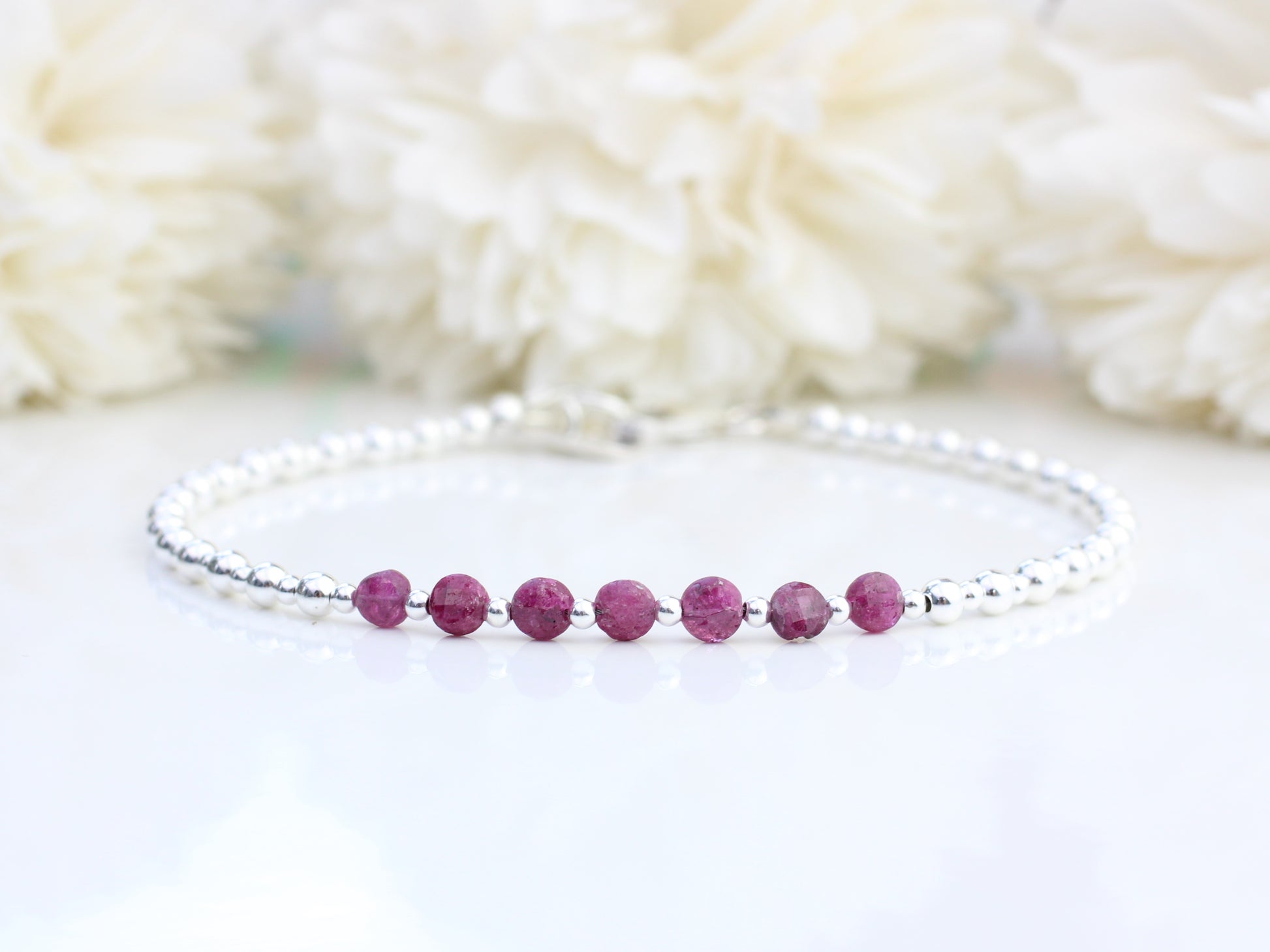 ruby bracelet in sterling silver