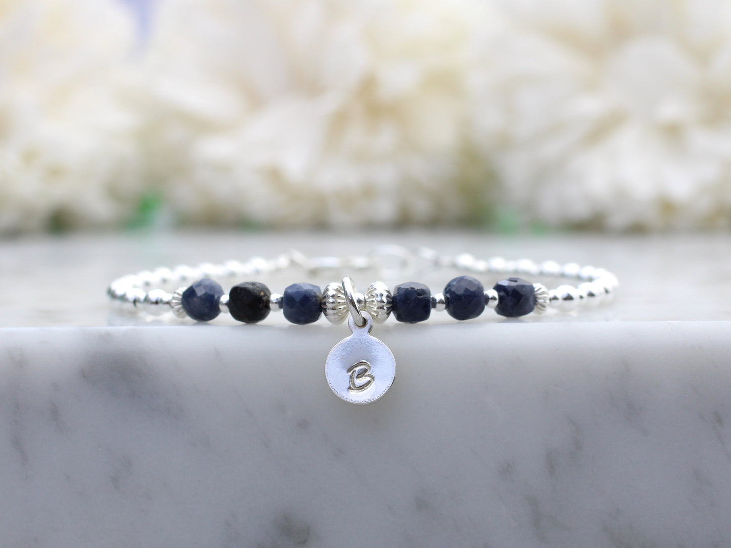 sapphire initial bracelet