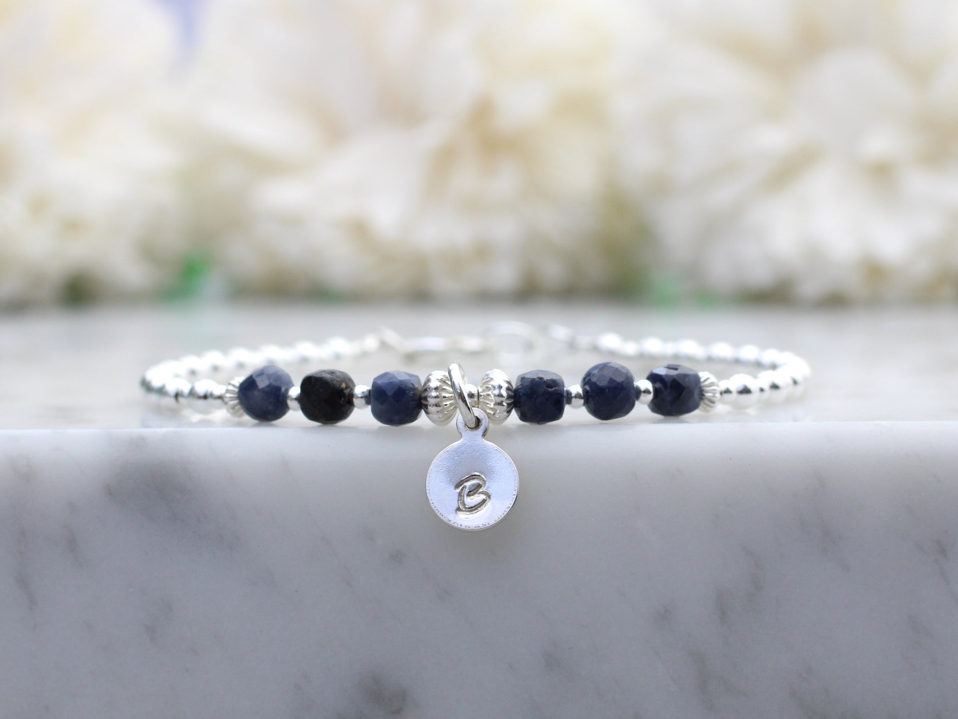 sapphire initial bracelet