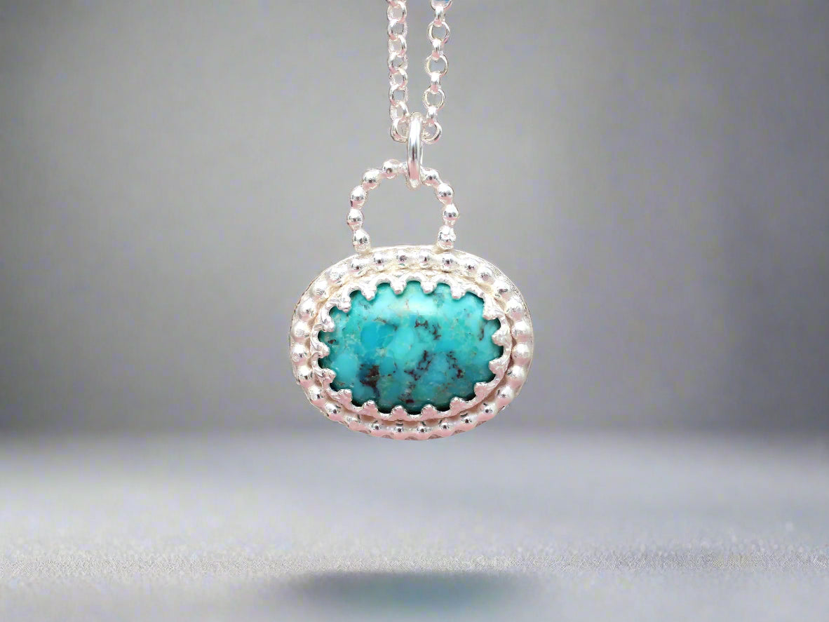 silver turquoise pendant necklace