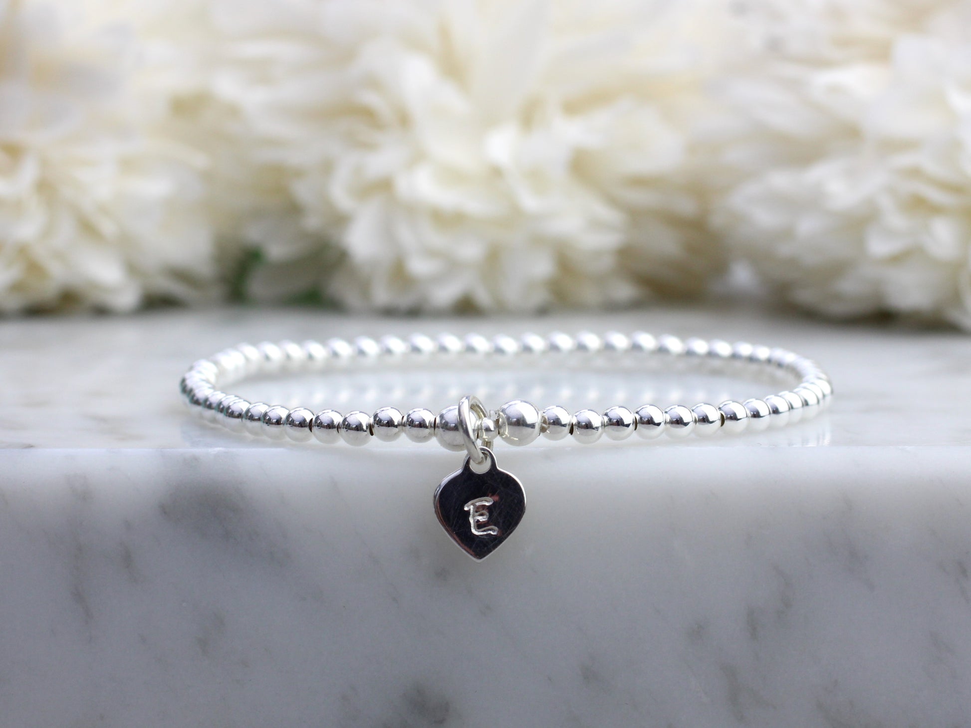 silver initial bracelet