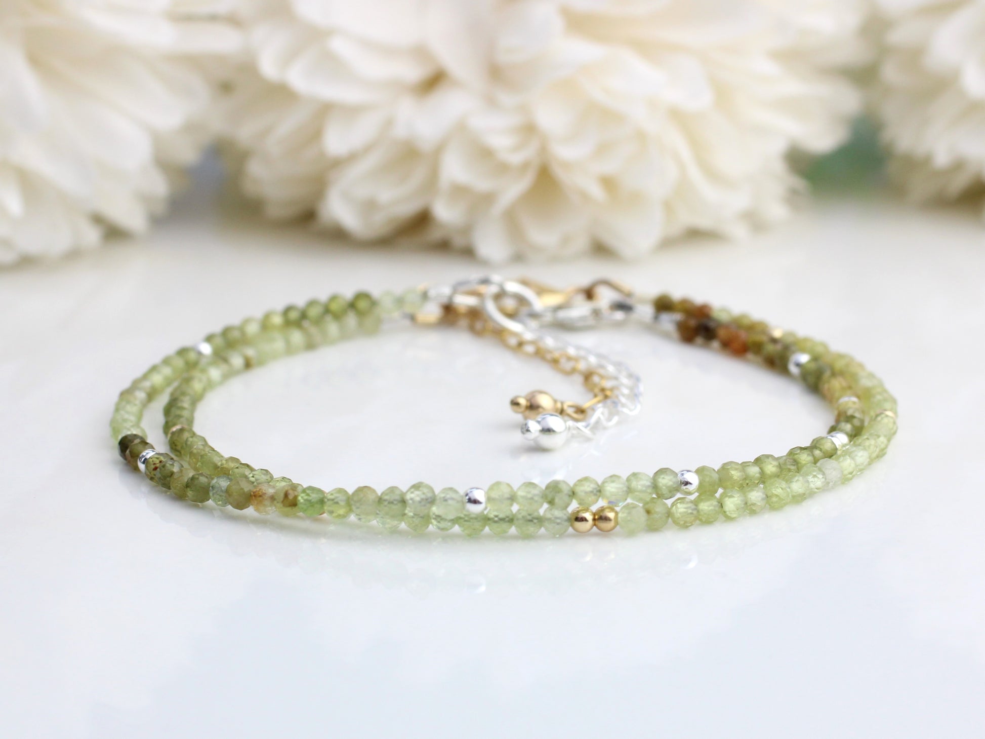 skinny grossular garnet bracelet