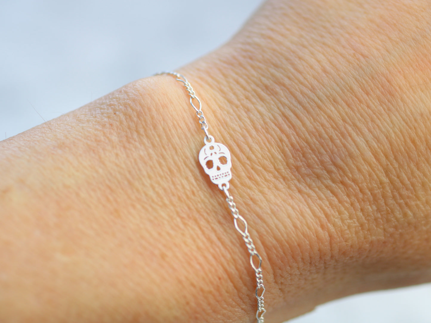 skull bracelet in silver or gold