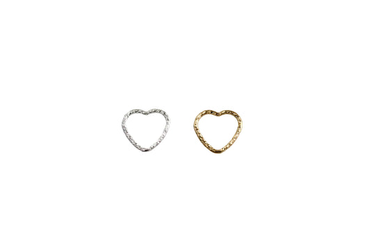 2 heart connectors on a grey background