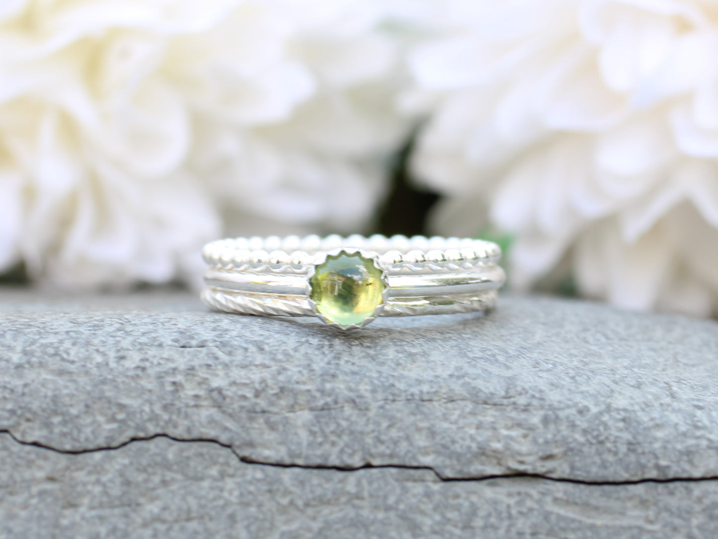 Sterling Silver Birthstone Stacking Rings – Handmade to Order