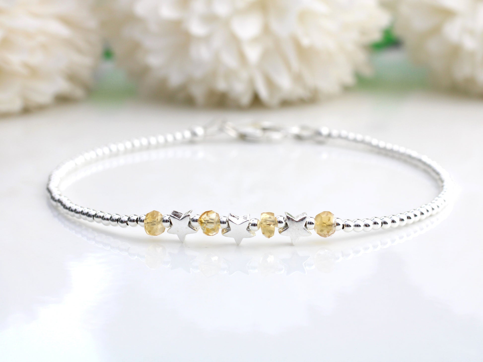 star bracelet with citrine gemstones