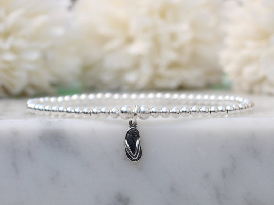 sterling silver flip flop bracelet