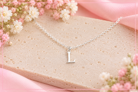 Sterling Silver Initial Necklace.