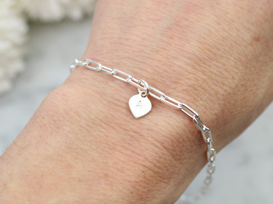 sterling silver initial bracelet