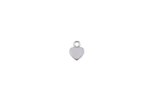 Silver heart-shaped pendant on a white background