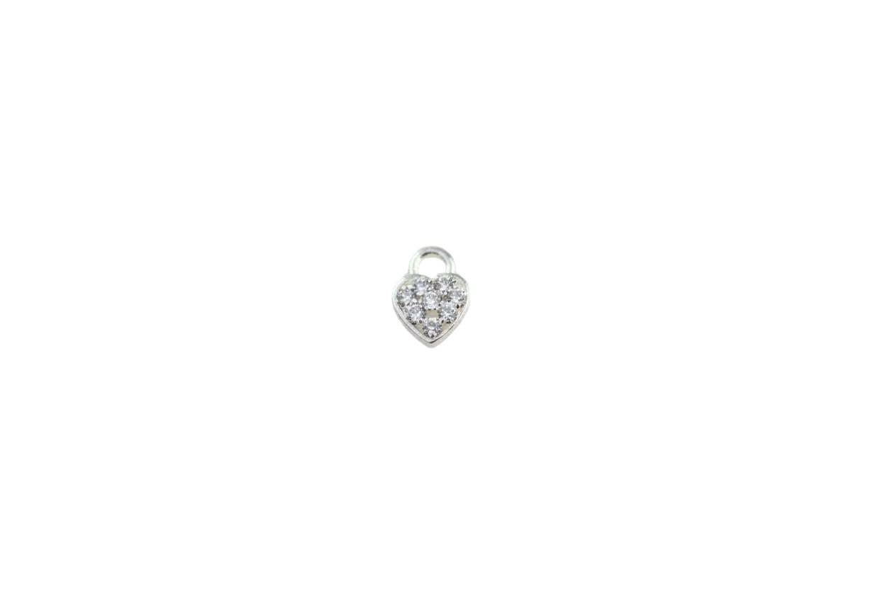 heart with crystals on a white surface