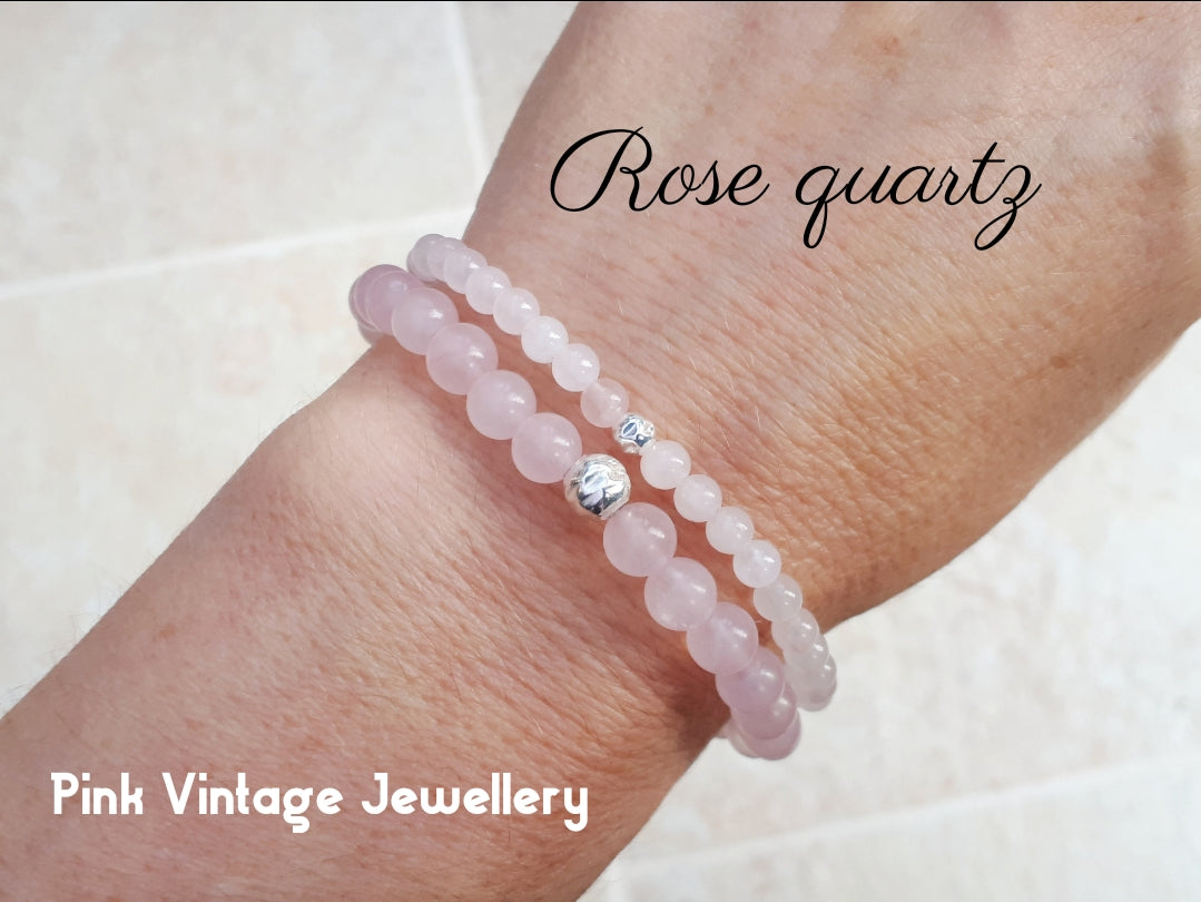 Rose quartz stretch bracelet 