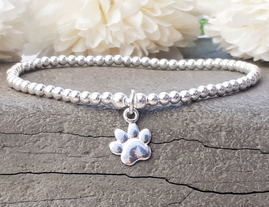 Dog paw print bracelet. Dog memorial.