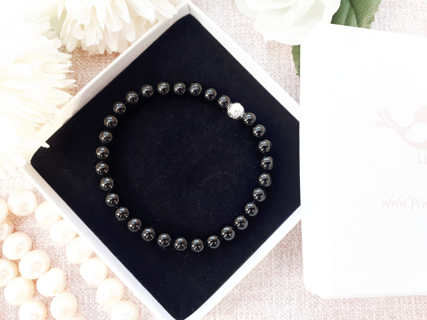 Black tourmaline healing bracelet.