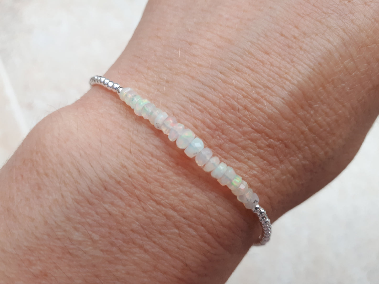 Natural Ethiopian opal bracelet.