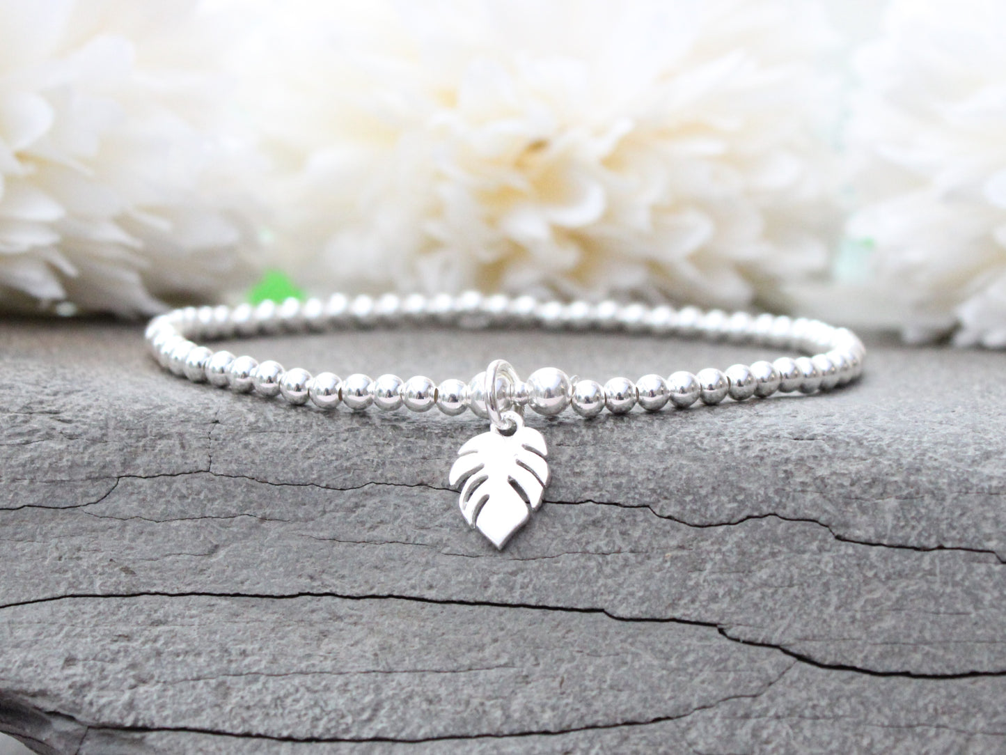 Monstera leaf charm bracelet.