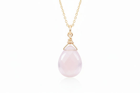 pink teardrop gemstone pendant